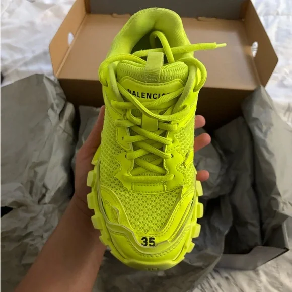 Women’s Balenciaga Bright Yellow Sneakers Size 35 - Picture 2 of 9